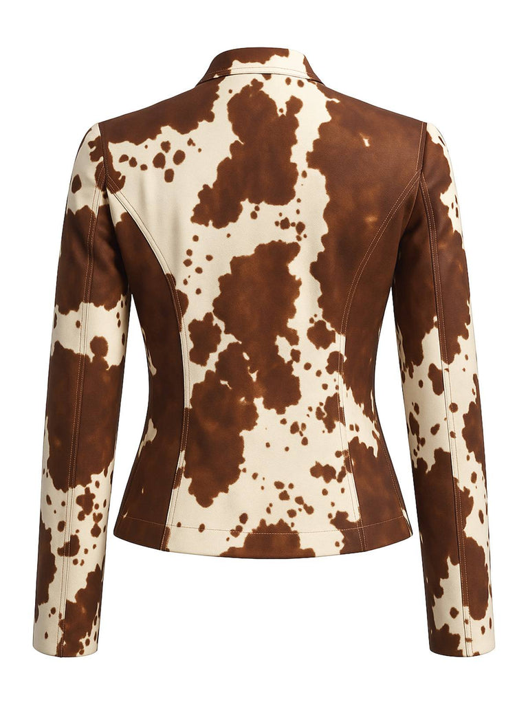 Veste boutonnée de cowgirl western marron des années 1970