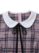 [Prévente] Robe rose à carreaux col Claudine ourlet à volants style années 60