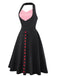 [Prévente] Robe dos nu rayée noire et rouge des années 50