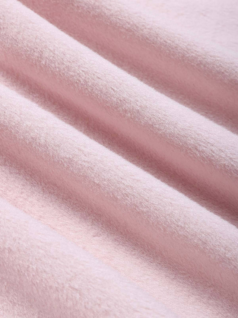 Manteau à col en fourrure multicouche crème années 1950