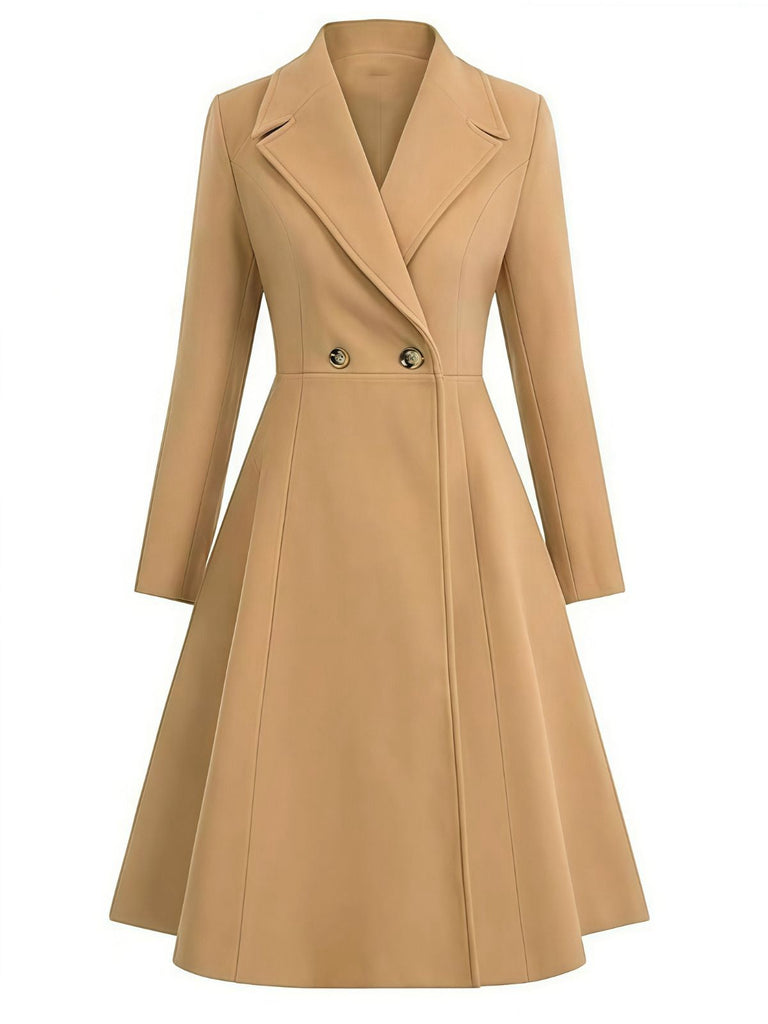 Manteau droit à col cranté des années 1950