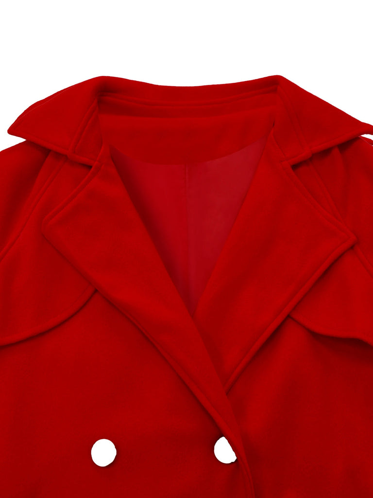 Trench-coat uni à double boutonnage des années 1950