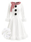 Robe de Noël en velours blanche bonhomme de neige années 1950