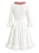 Robe de Noël en velours blanche bonhomme de neige années 1950