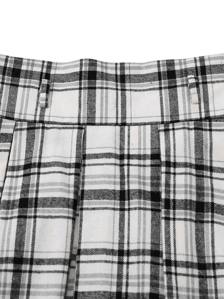 [Prévente] Jupe plissée trapèze en coton blanc années 1950