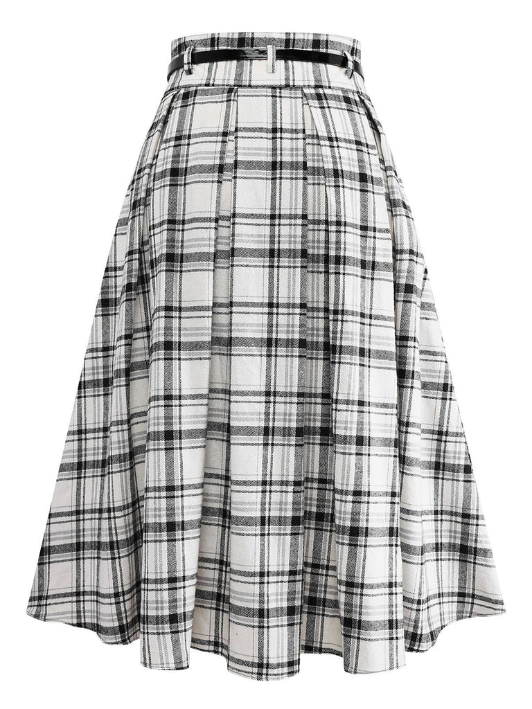 [Prévente] Jupe plissée trapèze en coton blanc années 1950