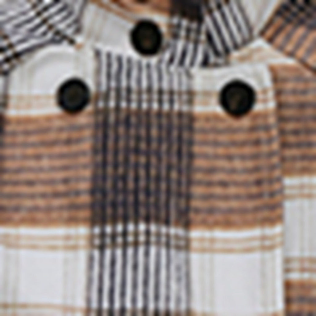 Manteau kaki à carreaux vichy en fausse laine des années 1930