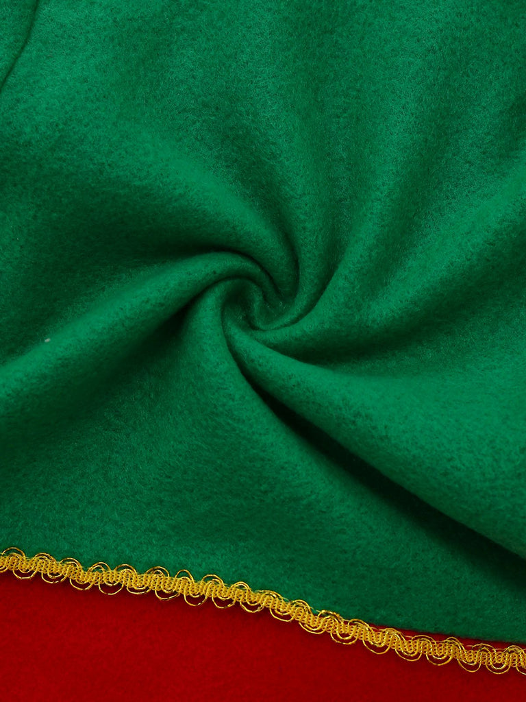 Ensemble de costume de cosplay d'elfe de Noël vert des années 1960