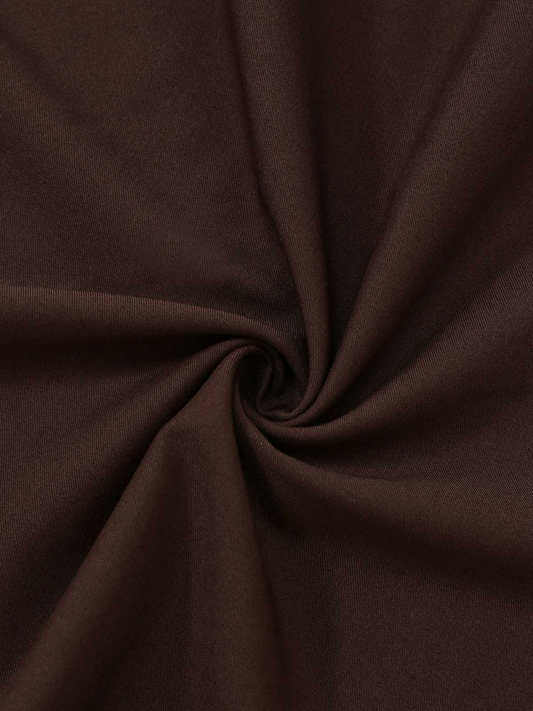 [Prévente] Robe marron col revers plissés contrastés années 1940