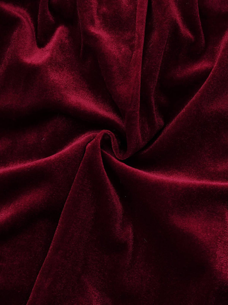 Robe courte en velours uni à col carré des années 1970