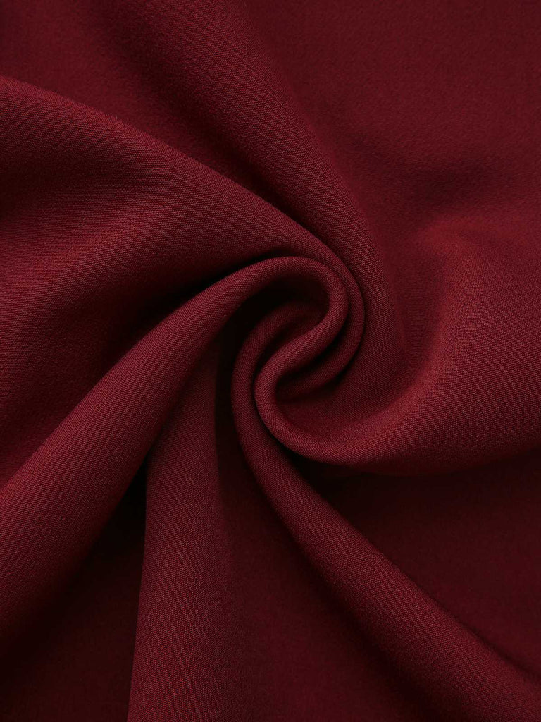 Robe unie col roulé et ceinture style avec poche années 1940