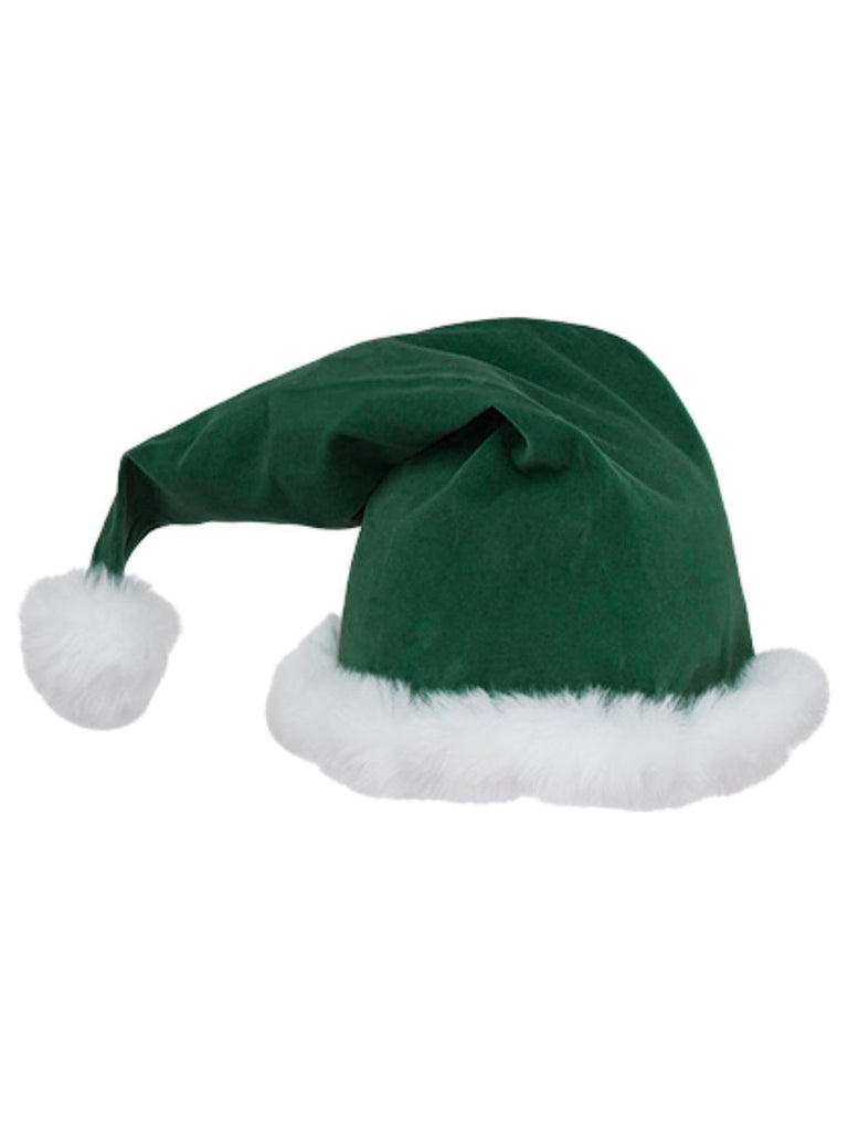 Ensemble robe de Noël avec bordure en peluche rouge et verte des années 1960