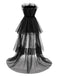 Robe noire résille nœud années 1980