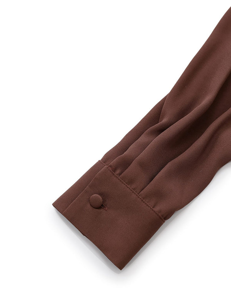 Robe Marron à Ceinture et Nœud Papillon Années 1920