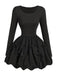 Robe patineuse noire nœuds papillon manches fines années 70