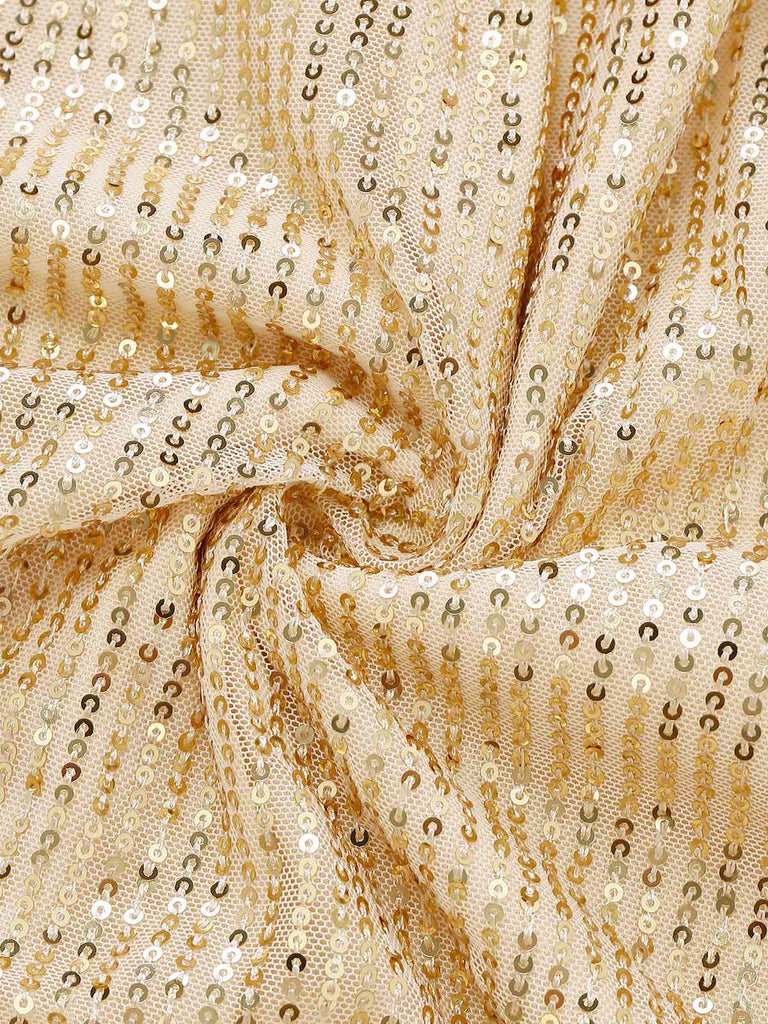 Robe col en V et ourlet à volants et paillettes des années 1930