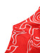 Robe dos nu rouge à imprimé abstrait découpes et torsades années 1960