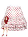 [Prévente] Mini-jupe rouge à pois rose 3D ourlet à volants des années 60