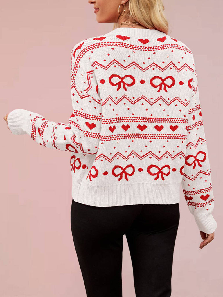 Gilet tricoté motif cœur pour la Saint-Valentin années 1950