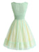 [Prévente] Robe en résille jaune-vert à col bateau années 50
