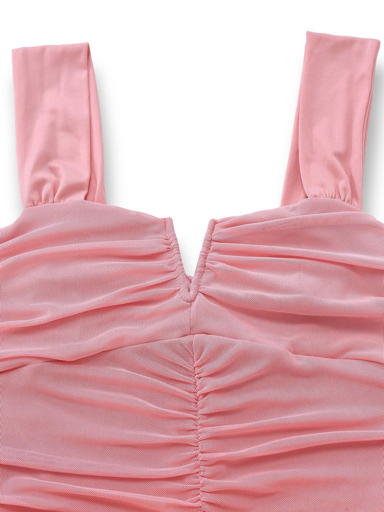 Robe bodycon uni maille patchwork ruchée 1930s