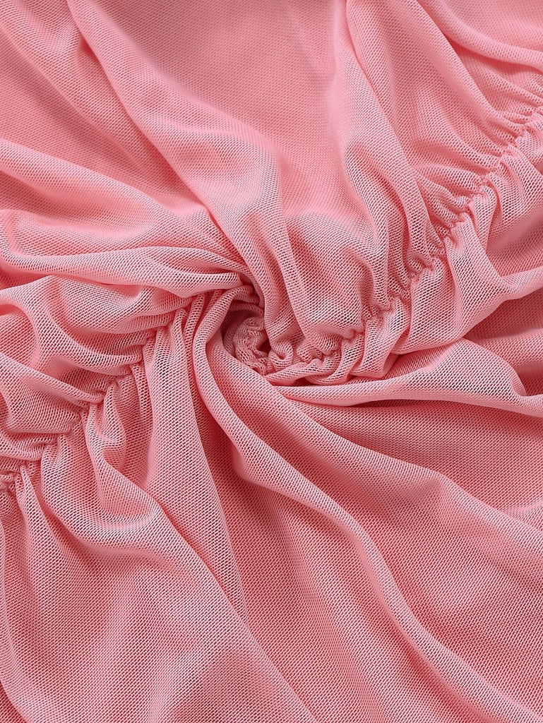 Robe bodycon uni maille patchwork ruchée 1930s