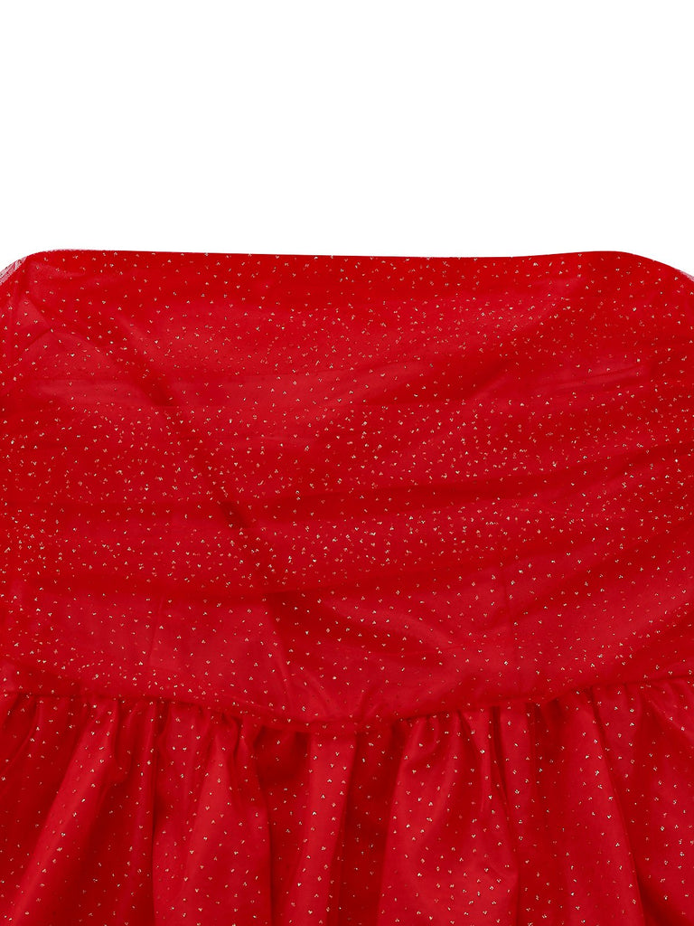 Robe bustier en tulle à paillettes et dos noué années 1960