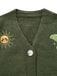 Gilet tricoté à manches lanternes brodées soleil et lune des années 1980