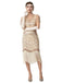 Robe Charleston à paillettes franges et perles des années 1920