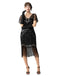 Robe Charleston à paillettes franges et perles des années 1920
