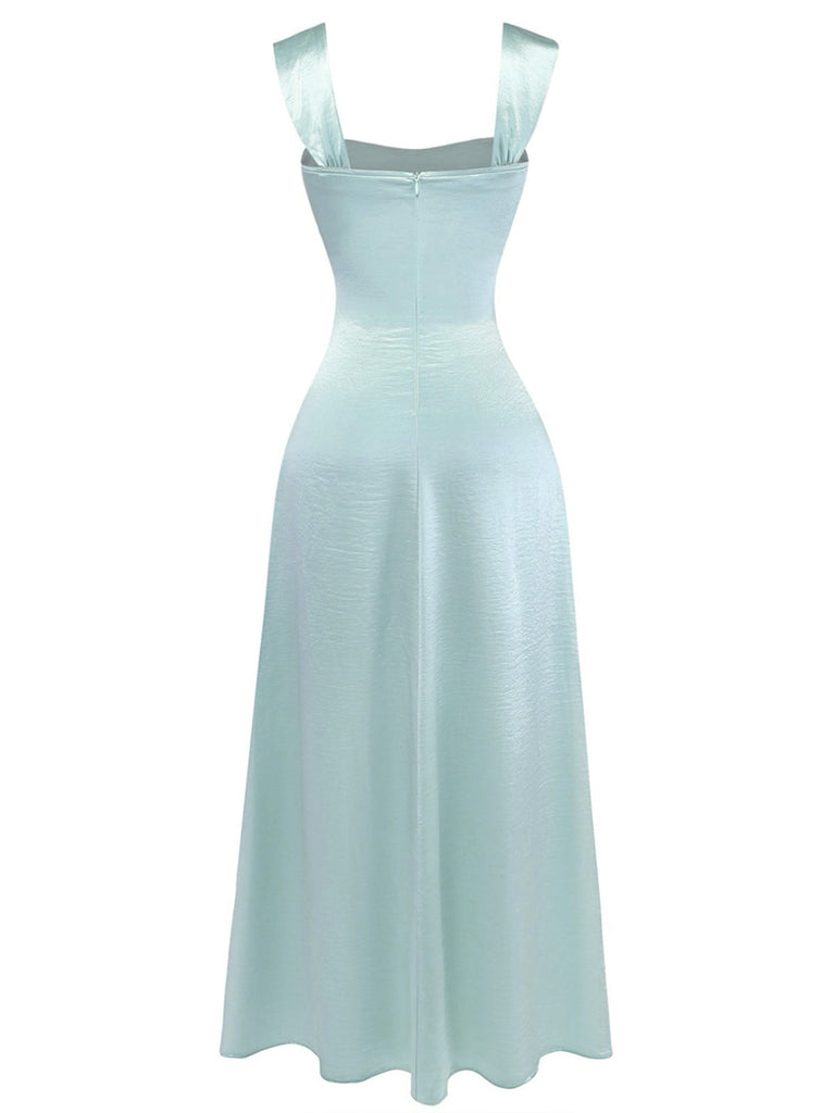 Robe maxi satin bretelles larges strass 1930s
