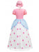 Robe Rose Cosplay Bo Peep à Pois Manches Bouffantes Années 40