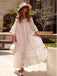 Robe Blanche Bohème Épaules Dénudées Années 1970