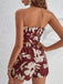 2 Pièces Tropical Floral Imprimé Bustier & Short Ensemble Années 1930 11