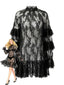 Robe noire Transparent Dentelle Années 1930