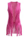 Ensemble gilet en faux daim à pompons disco années 1970