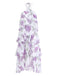 Robe Floral Halter à Volants Étagés Ruffled Lavande Années 1930 2