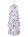 Robe Floral Halter à Volants Étagés Ruffled Lavande Années 1930 3