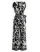 Floral Col V Sans Manches Jambes Larges Combinaison Années 1970 3