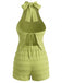 Ensemble 2 Pièces 2PCS Vert en Dentelle Trim Halter & Shorts Années 1940 3