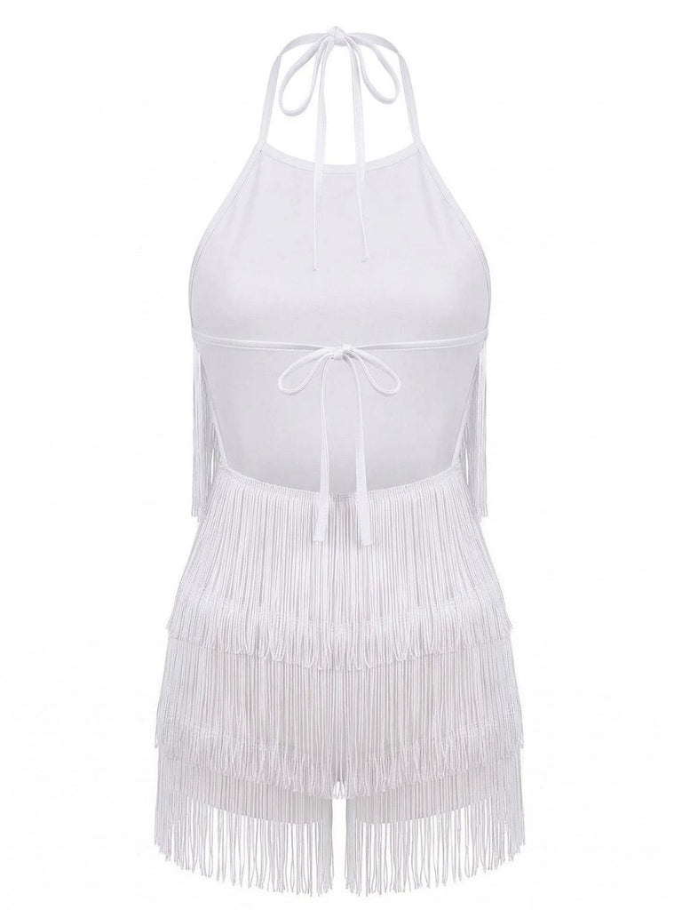Combishort Halter à Franges Dos Nu Années 1960 10