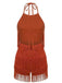 Combishort Halter à Franges Dos Nu Années 1960 4