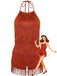 Combishort Halter à Franges Dos Nu Années 1960
