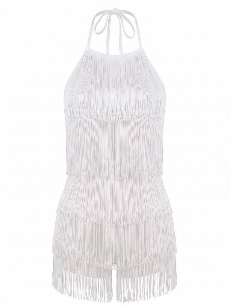 Combishort Halter à Franges Dos Nu Années 1960 8