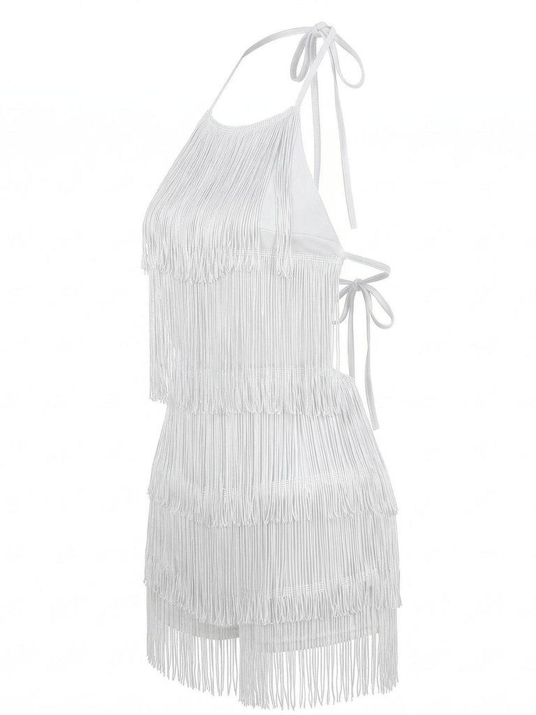 Combishort Halter à Franges Dos Nu Années 1960 9