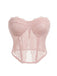 2 Pièces Rose Foncé Dentelle Uni Bandeau Haut & Brodé Jupe Années 1980 5