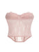 Rose Foncé Dentelle Uni Bandeau Haut Années 1980 2