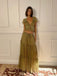 Ensemble 2 Pièces 2PCS Olive en Dentelle Crop & Transparent Maxi Set Années 1940 3