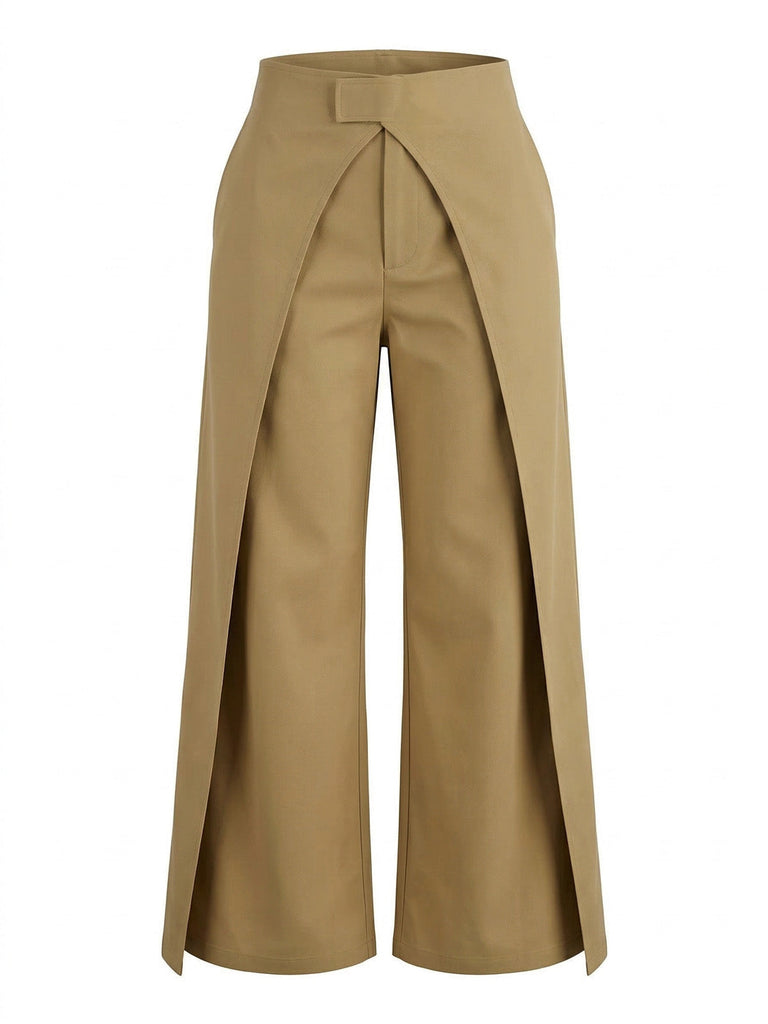 Pantalon Large Uni à Croisement Années '40 3