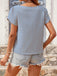 Blouse Col V à Rayures Bleu Clair Années 1960 4